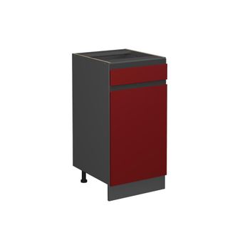 Vicco Mueble Bajo De Cocina R-line, Rojo, 40 Cm En Forma De J, Sin Encimera