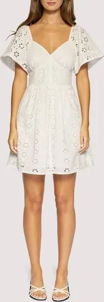 Lost + Wander Dolce Marina Broderie Anglaise Minidress in White at Nordstrom, Size X-Small