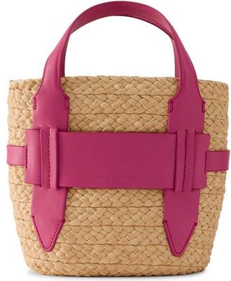 Helen Kaminski Lipari Raffia Crossbody Bag in Natural/bright Pink at Nordstrom
