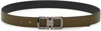 Ferragamo reversible Gancini belt - men - CALFSKIN - 115 - Green