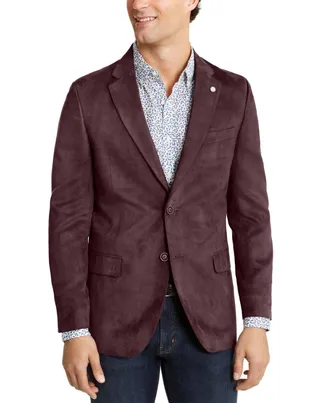 Nautica Mens Modern Fit Faux Suede Sport Coat - Red