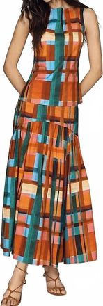 Hutch Maeden Skirt In Orange Plaid