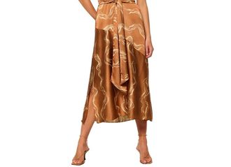 Misa Lisa Midi Dress In Copper Linear Wave