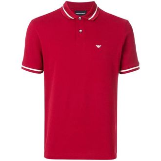 Emporio Armani Polo Shirts, male, Red, Size: 2XL Stripe-Trimmed Polo
