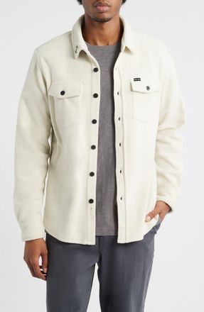 Dark Seas Zulu Fleece Button-Up Shirt in Silver at Nordstrom, Size Xx-Large