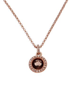 Diana M. Jewels Fine Jewelry 14K Rose Gold 0.66 Ct. Tw. Diamond & Topaz Necklace