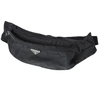 Prada Pre-owned Nylon Waist Bag - Dames - Pre-owned - Zwart - Maat: ONE Size Nylon