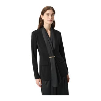 Joseph Ribkoff Jassen, Dames, Zwart, M, Leer, Blazer met sjaalkraag