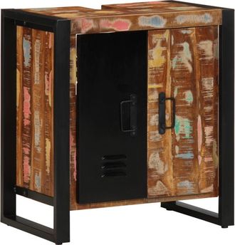 vidaXL Mobiletto da Bagno con porta Marrone Legno massello di recupero - Vidaxl