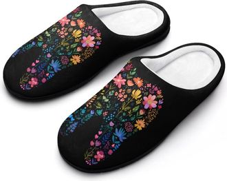 Generic Tooth Floral Colorful Dental Dentist Men Slippers Funny House Shoes Cotton Slipper for Indoor Outdoor