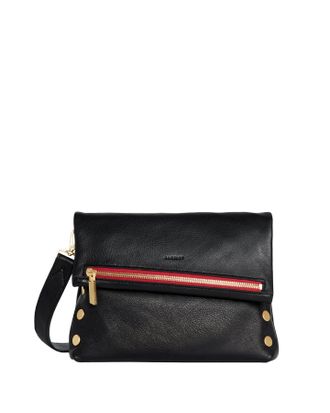 Hammitt Hammitt VIP Black Brushed Gold Red Zip Med