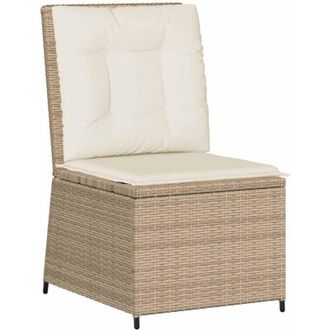 vidaXL Sof&aacute; De Jard&iacute;n Con Coj&iacute;n Beige Polirat&aacute;n Vidaxl