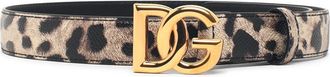 Dolce & Gabbana Cintur&oacute;n con logo Lear de leopardo D