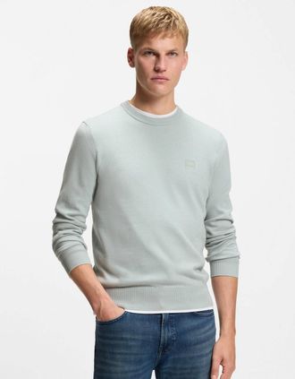 HUGO BOSS Mens BOSS Orange Kanovano Mens Crew Neck Jumper - Silver 043 - Grey - Size: 38