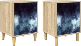 vidaXL Mesa De Noche Raalte 2 Uds. Roble Sonoma 36 X 33 X 50 Cm Vidaxl