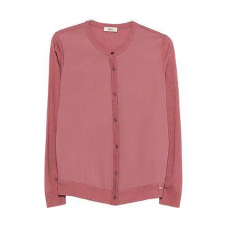 Herno Cardigans, female, Pink, Size: L Lyocell Cotton Polyester Cardigan