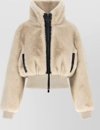 Pinko faux fur cropped jacket