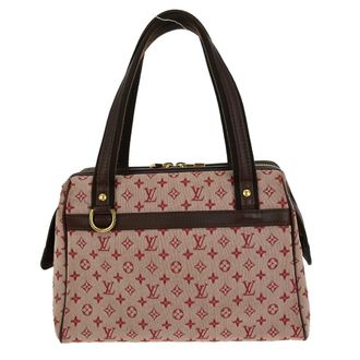 Louis Vuitton Josephine Handbag Mini Lin Burgundy Canvas Handbag (Pre-Owned)