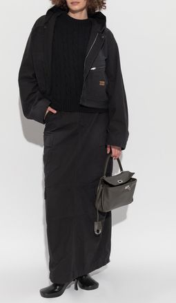 Balenciaga Hooded Jacket, Womens, Black