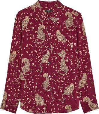 Rails Kate Leopard-print Silk Shirt - Red - S (UK8-10 / S)