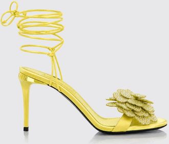 Philipp Plein Sandali in camoscio con tacco a spillo e fiore di cristalli