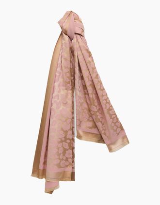 James Lakeland Womens Leopard Pink Scarf