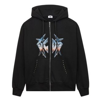 GCDS Studded Hoodie - Heren - Vesten met rits - Zwart - XS - Katoen - Hoodies & sweatvesten