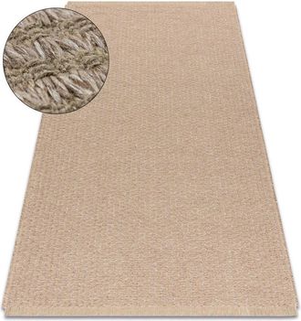 RugsX Rugsx - Carpet jute 3650 beige lines - jute, flat-woven, fringes beige 200x290 cm