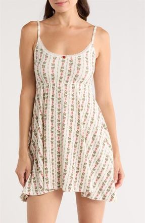 Kilo Brava Print Babydoll Chemise in Heirloom Rose at Nordstrom, Size 3X-Large