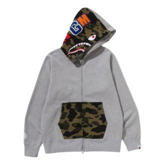 A Bathing Ape Shark Full Zip Hoodie Gray 1L70-115-005-GRY