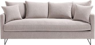 DRAWER Sofá cama 3 plazas en tela con patas metálicas negras - Natural