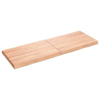 Berkfield Home Table Top Light Brown 140x50x(2-6)cm Treated Solid Wood Live Edge