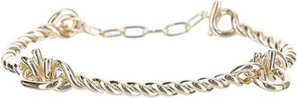 Ferragamo Gold Brass Torchon Hook Bracelet