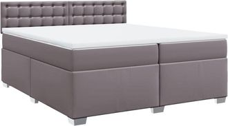 vidaXL Vidaxl - Box Spring Bed with Mattress Grey 200x200 cm Faux Leather