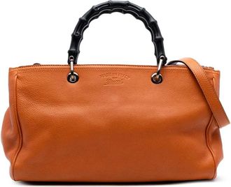 Gucci Pre-owned Handbags, female, Orange, Size: ONE SIZE Pre-owned Leather Top Handle Bag