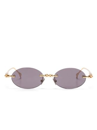 Kuboraum oval-frame sunglasses - Gold