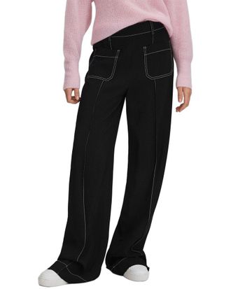 Reiss Kylie Contrast Stitch Detail Wide Leg Trouser