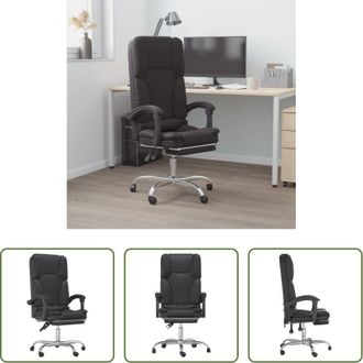 vidaXL vidaXL Sedia con funzione massaggiante - Poltrona da Ufficio Massaggiante Reclinabile Nera in Similpelle