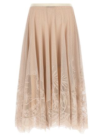 Fabiana Filippi Jacquard Lace Skirt - Beige
