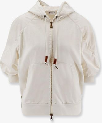 Moncler Felpa in cotone con manica in nylon - MONCLER - gender_Woman