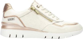Pikolinos Beige Casual Leren Sneakers - Dames - Sneakers - Beige - 41 EU - Leer - Schoenen