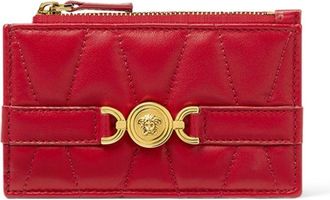 Versace Medusa 95 quilted zip-up card holder - Red