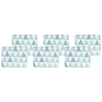 Beliani Conjunto De 6 Cojines Azul Claro Blanco 31 X 39 Cm Asiento Cuerda Tolve