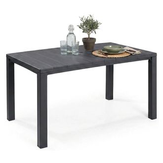 Dmora Dmora - Mesa De Jard&iacute;n Listowel, Base De Picnic, Mesa De Comedor De Jard&iacute;n, Banco Multiusos Para Exterior, 147x90 H75 Cm, Antracita
