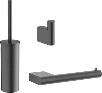 Crosswater MPRO toiletset - toiletborstelhouder - handdoekhaak - wcrolhouder - gunmetal