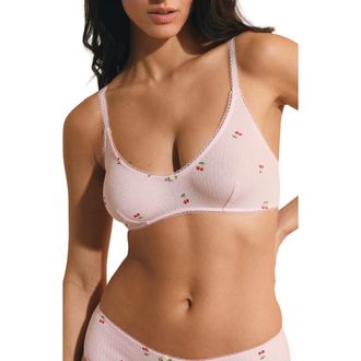 Etam Sleepover Stretch Cotton Bralette in Imp Fond Rose at Nordstrom, Size X-Small