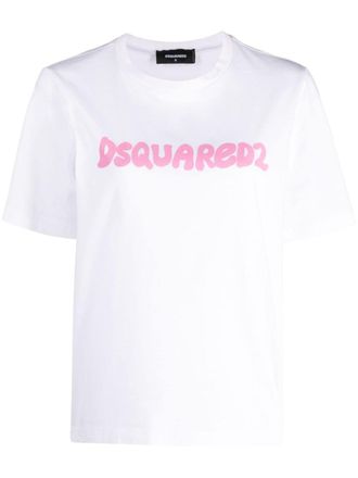 Dsquared2 T-shirt met logoprint - Wit