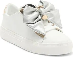 Karl Lagerfeld Claudette Lace-Up Sneaker in Bright White/Silver at Nordstrom Rack, Size 6.5