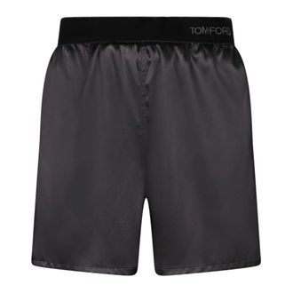 Tom Ford Casual Shorts, female, Black, Size: XS Stretch Silk Satin PJ Shorts