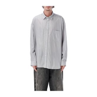 Acne Studios Oversized gestreepte button-down blouse - Heren - Casual Overhemden - Grijs - M - Overhemden